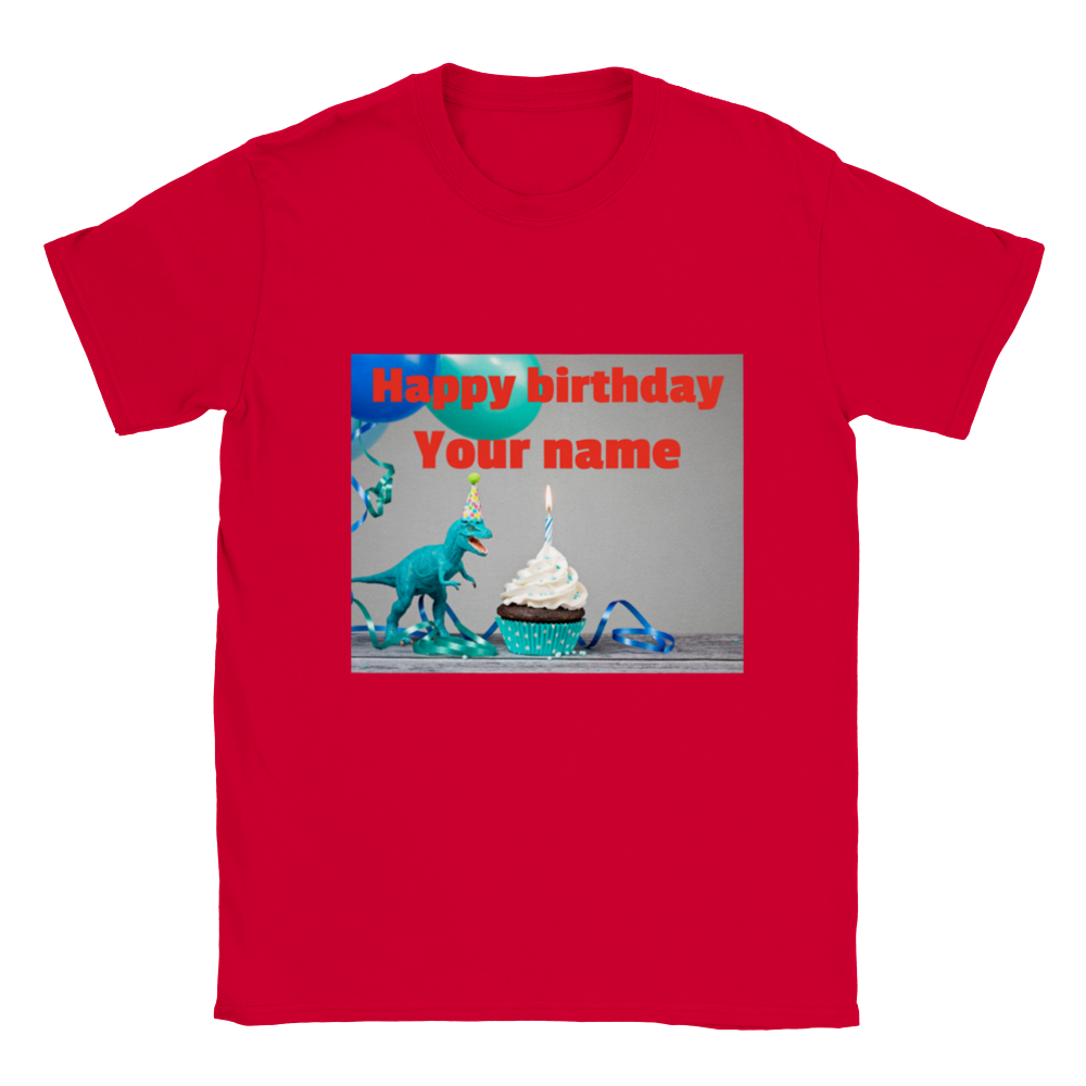 Personalised dinosaur theme kids birthday t-shirt