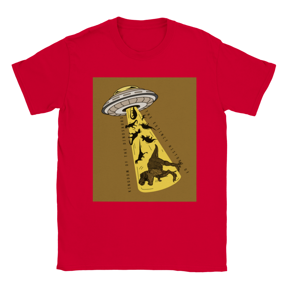 Space ship and the dino. Kids dinosaur T-shirt