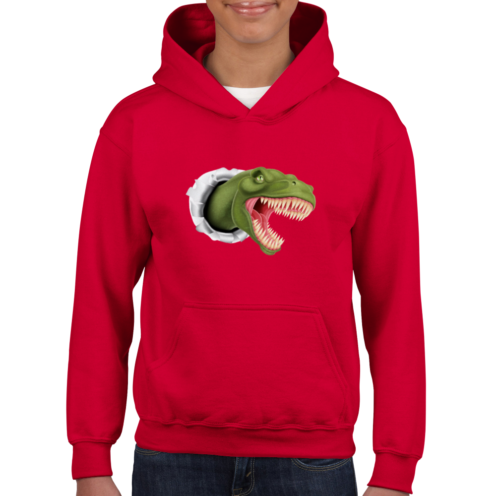 Dinosaur attack Kids Pullover Hoodie