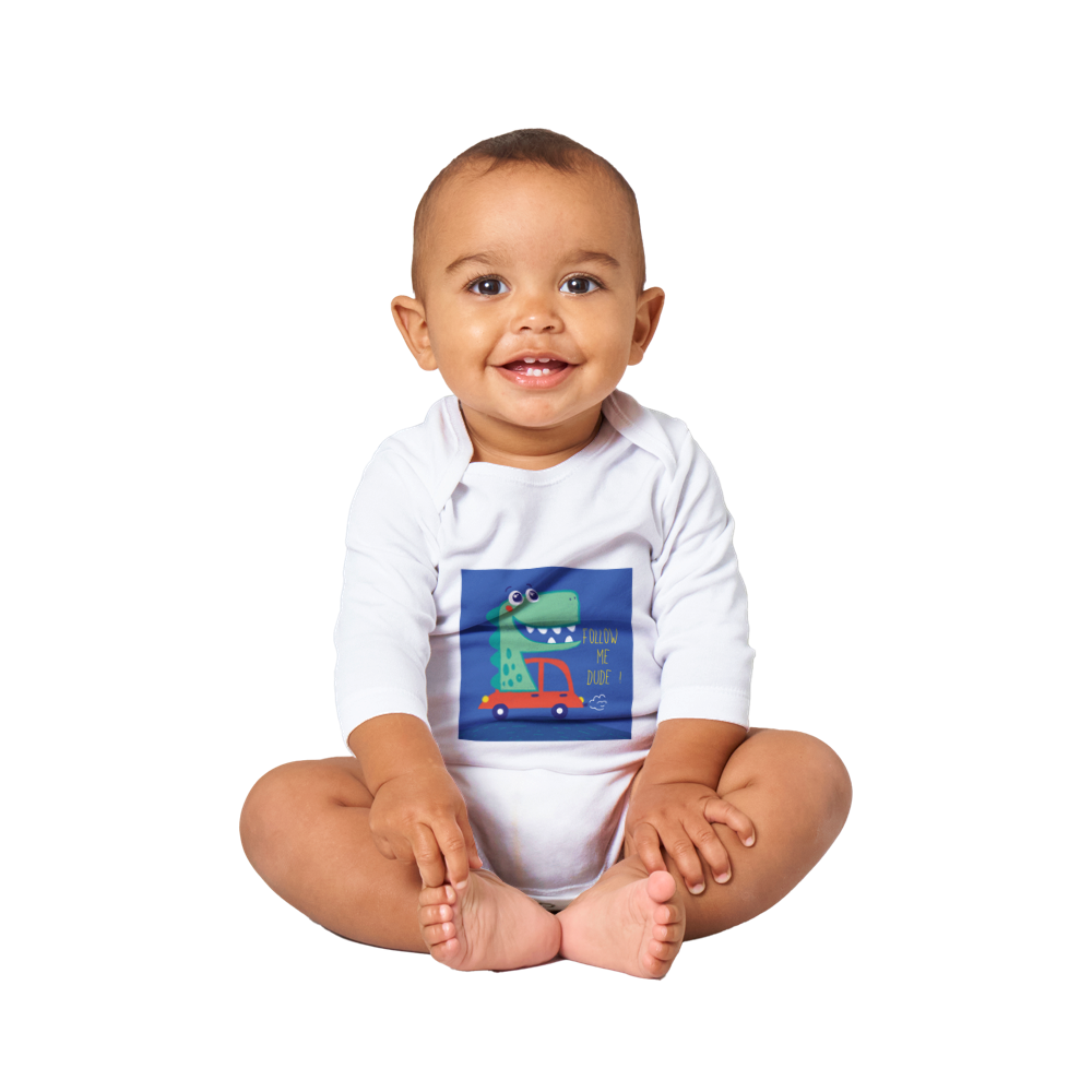 Dino driver Baby Long Sleeve Onesies