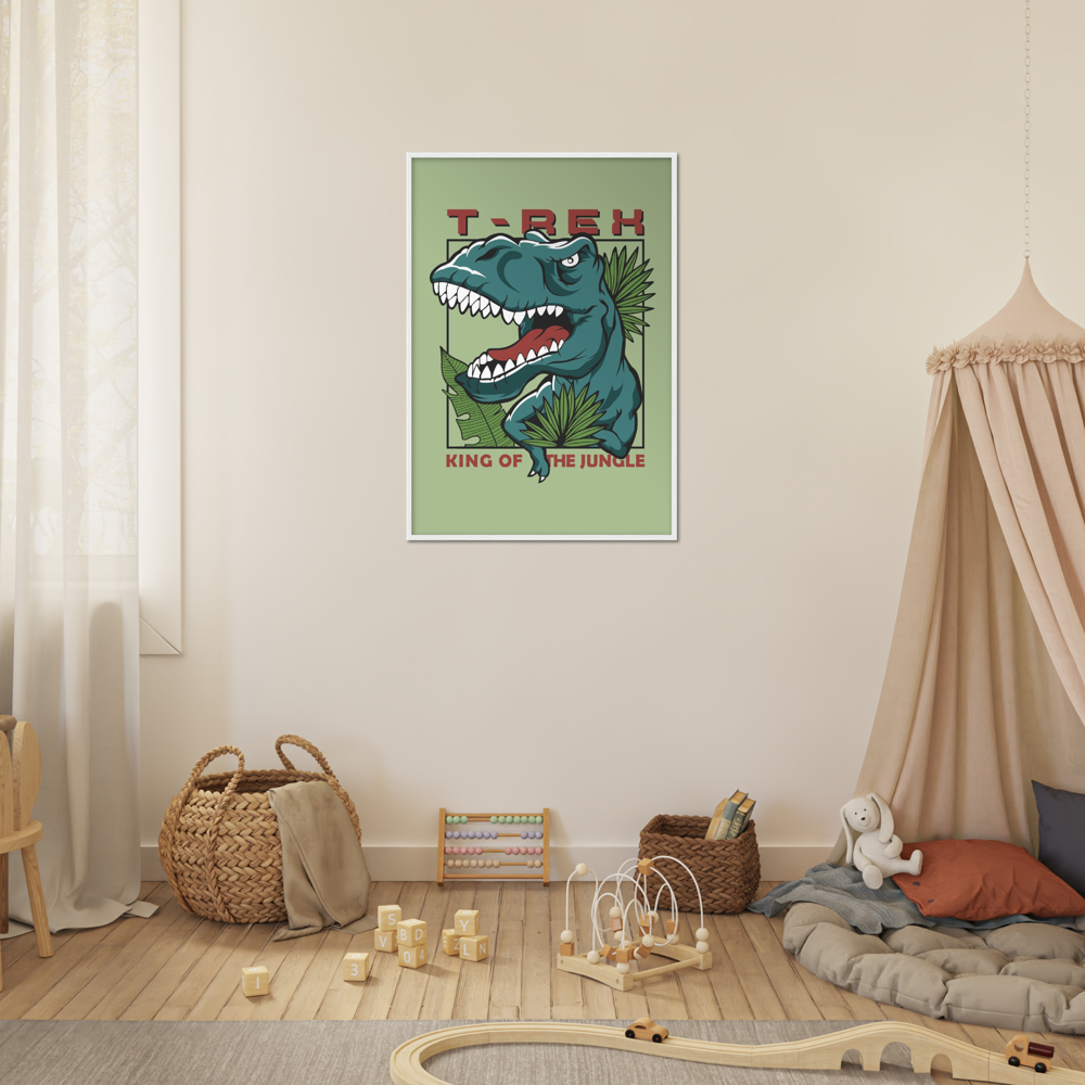 T-Rex Premium Matte Paper Wooden Framed Poster