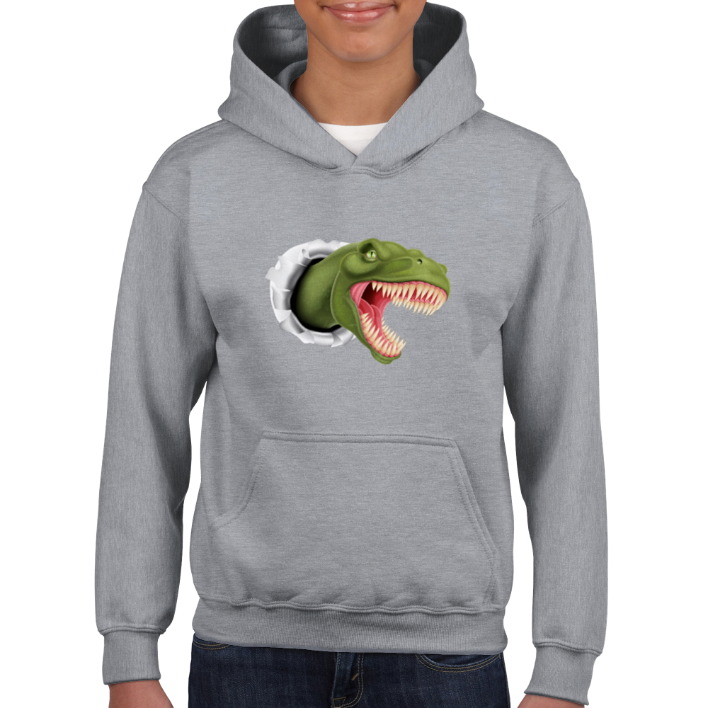 Dinosaur attack Kids Pullover Hoodie