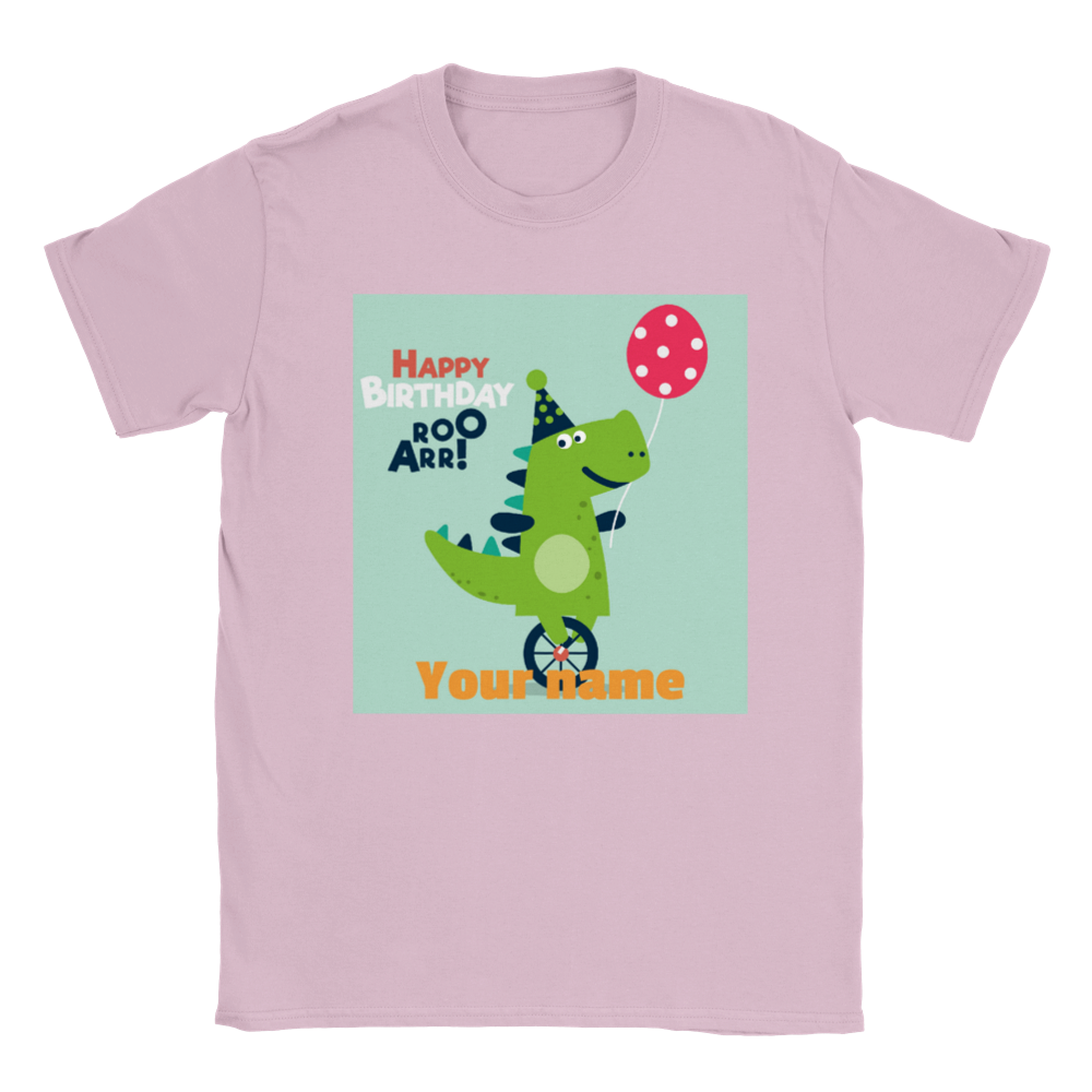 Personalised dinosaur theme kids birthday t-shirt