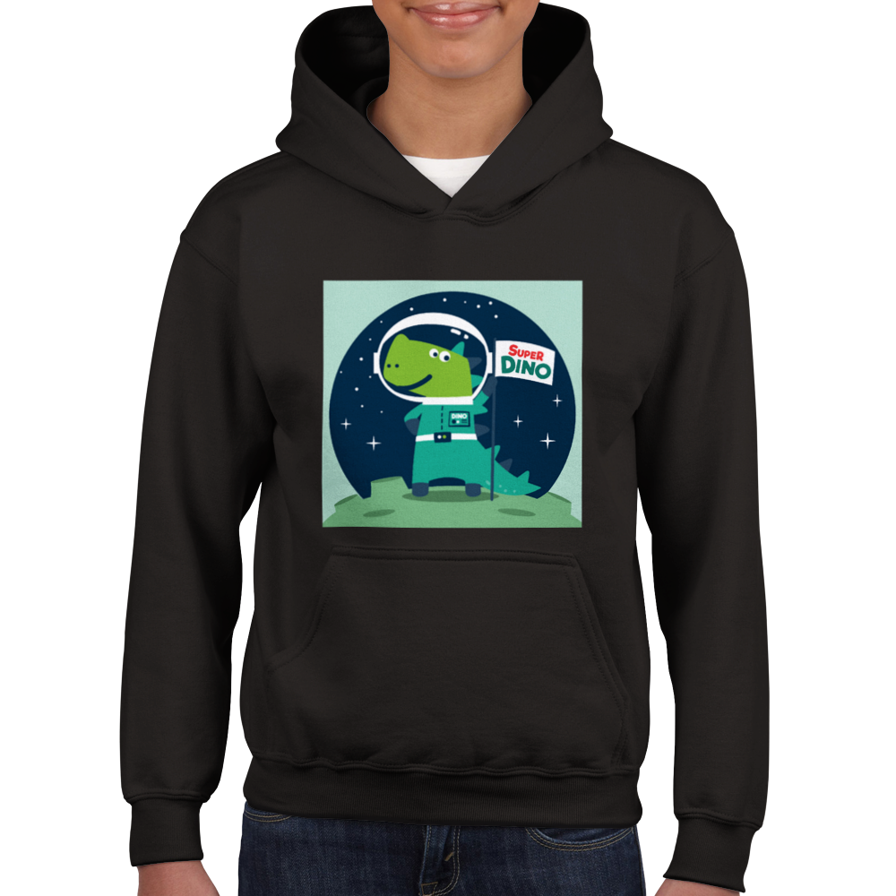 Super Space dinosaur Kids Pullover Hoodie