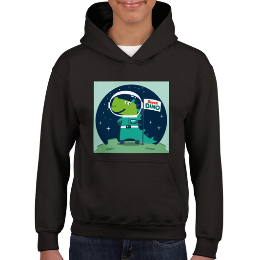 Super Space dinosaur Kids Pullover Hoodie