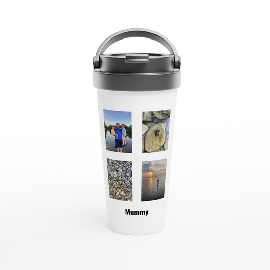 Personalised White 15oz Stainless Steel Travel Mug Christmas gift