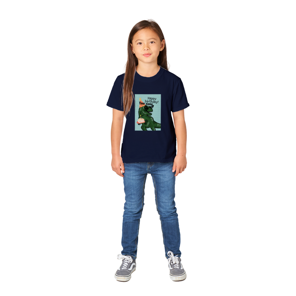 Personalised dinosaur theme kids birthday T-shirt