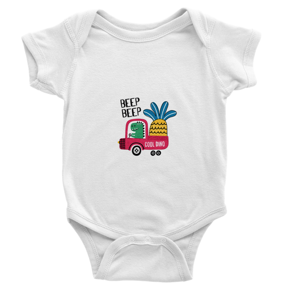 Lorry driver dinosaur Baby Short Sleeve Onesies