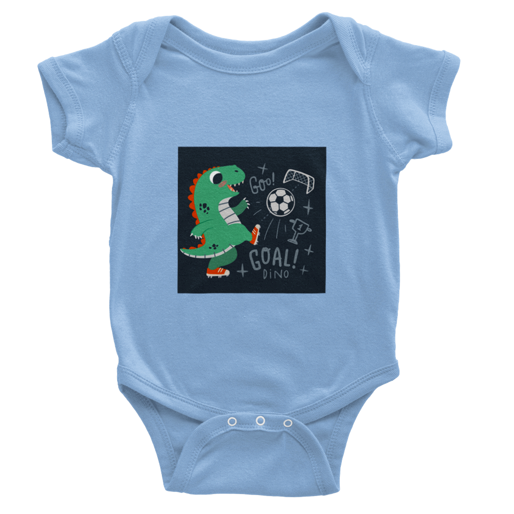 Football dinosaur Baby Short Sleeve Onesies