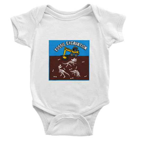 Dinosaur excavator Baby Short Sleeve Onesies