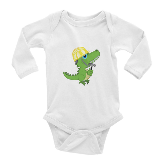 Builder dinosaur Baby Long Sleeve Onesies