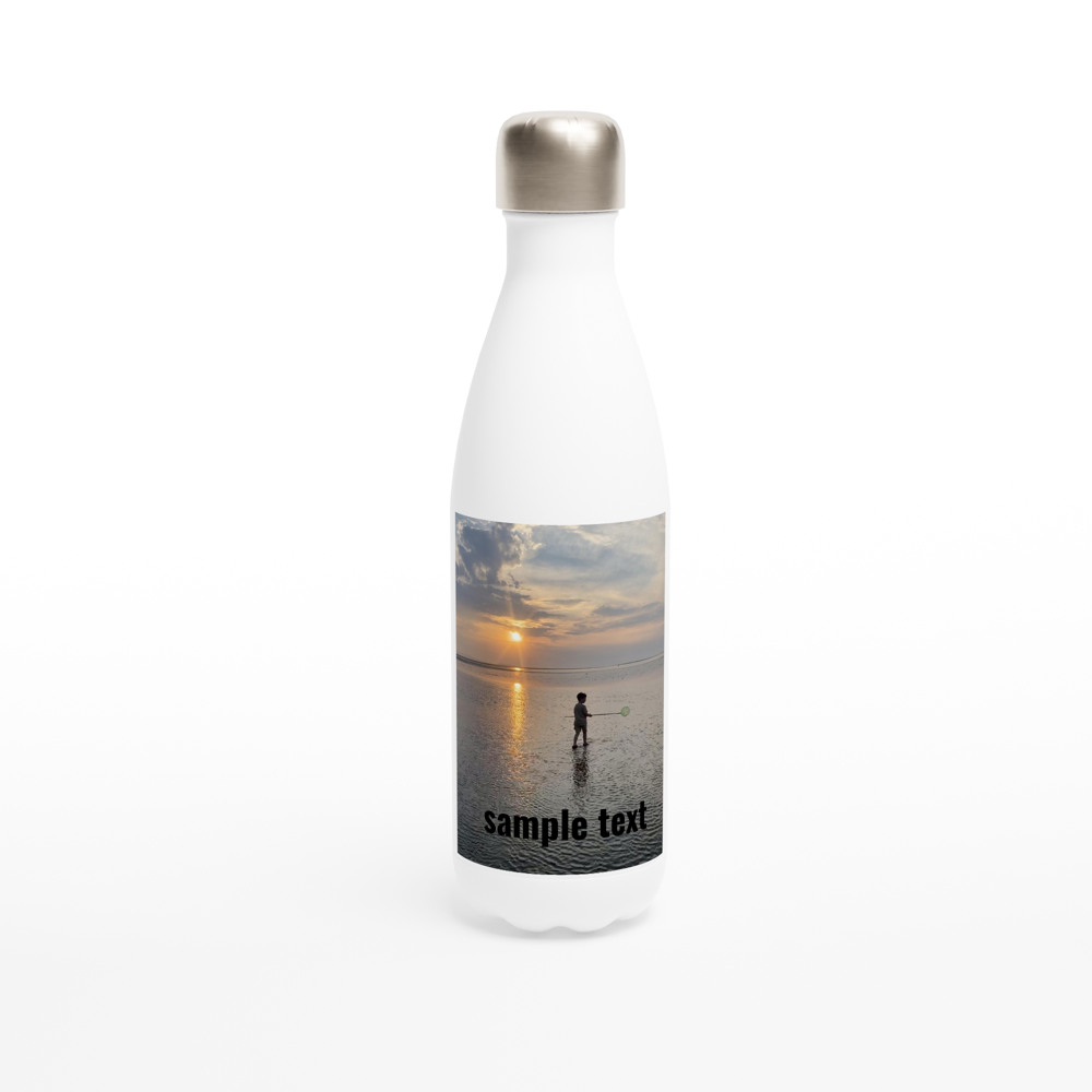 Personalised White 17oz Stainless Steel Water Bottle