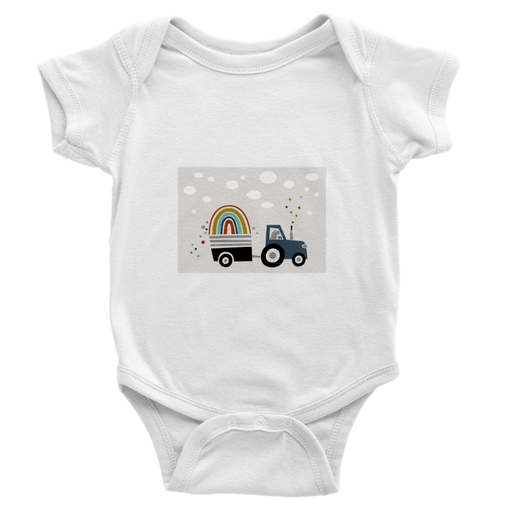 Farmer dinosaur Baby Short Sleeve Onesies