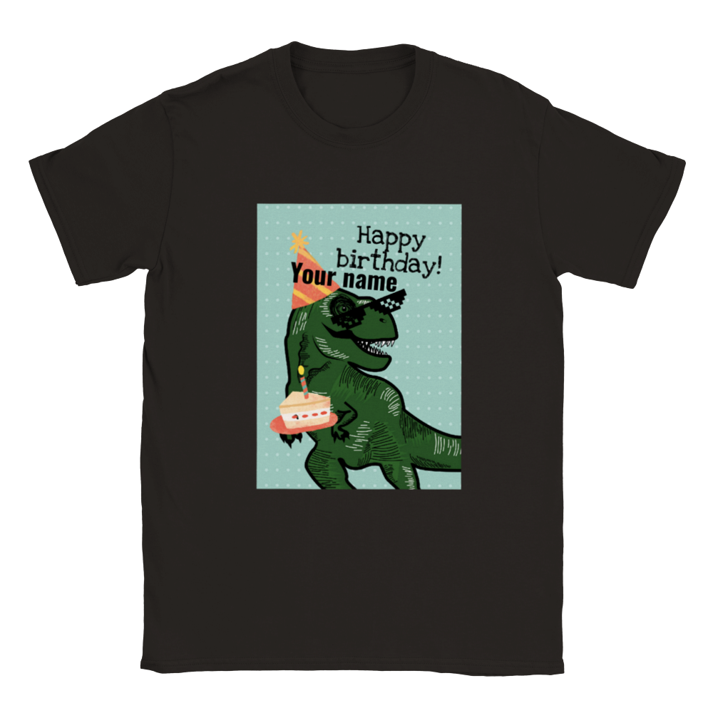 Personalised dinosaur theme kids birthday T-shirt