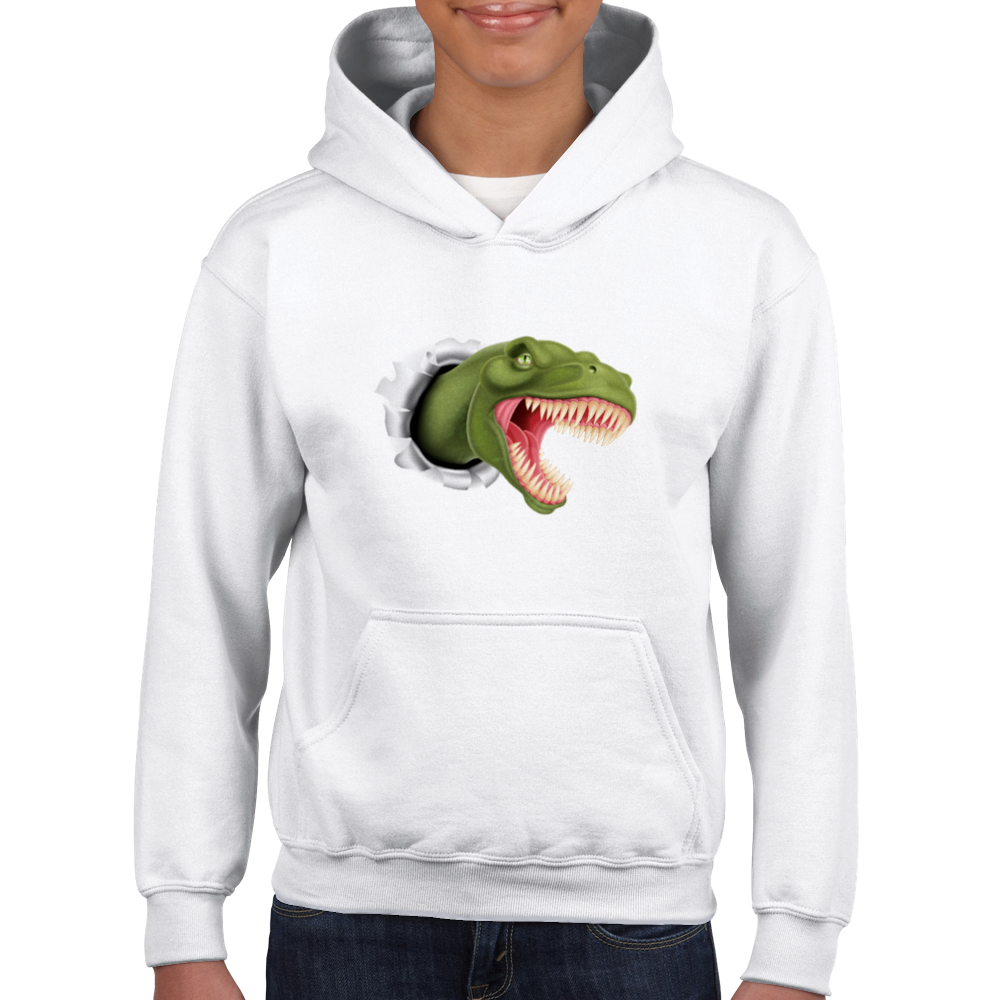 Dinosaur attack Kids Pullover Hoodie