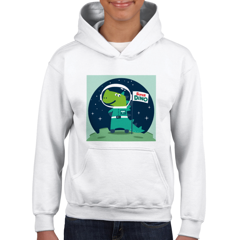 Super Space dinosaur Kids Pullover Hoodie