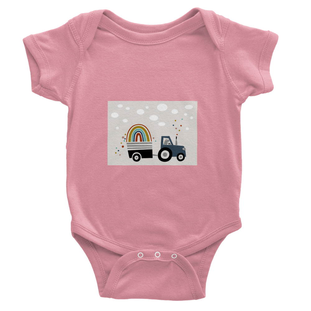 Farmer dinosaur Baby Short Sleeve Onesies