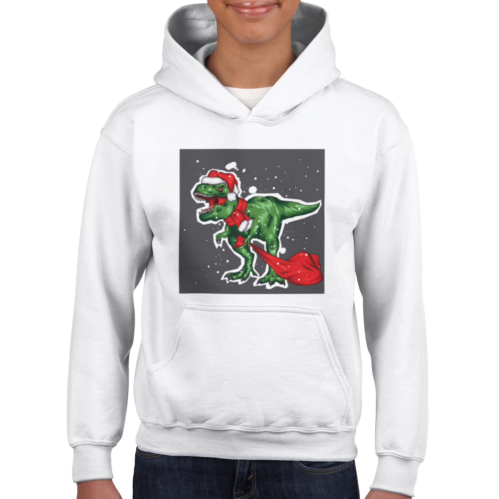 T-rex kids Christmas Hoodie