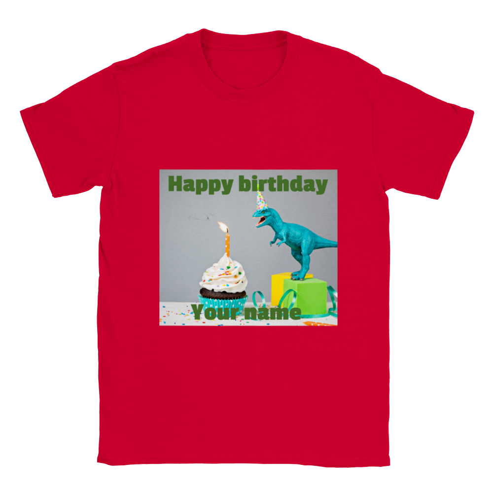 Personalised dinosaur theme kids birthday T-shirt