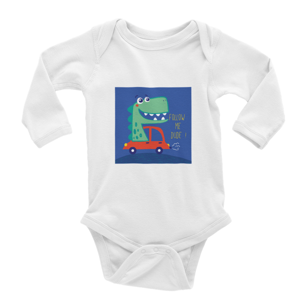 Dino driver Baby Long Sleeve Onesies