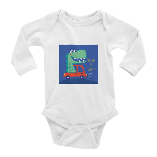 Dino driver Baby Long Sleeve Onesies