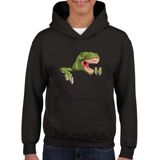 Angry dinosaur Kids Pullover Hoodie