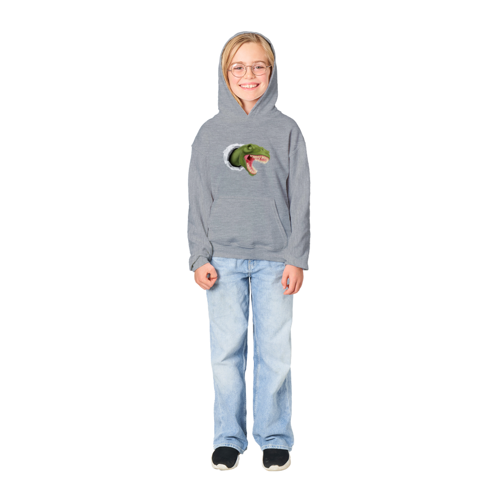 Dinosaur attack Kids Pullover Hoodie