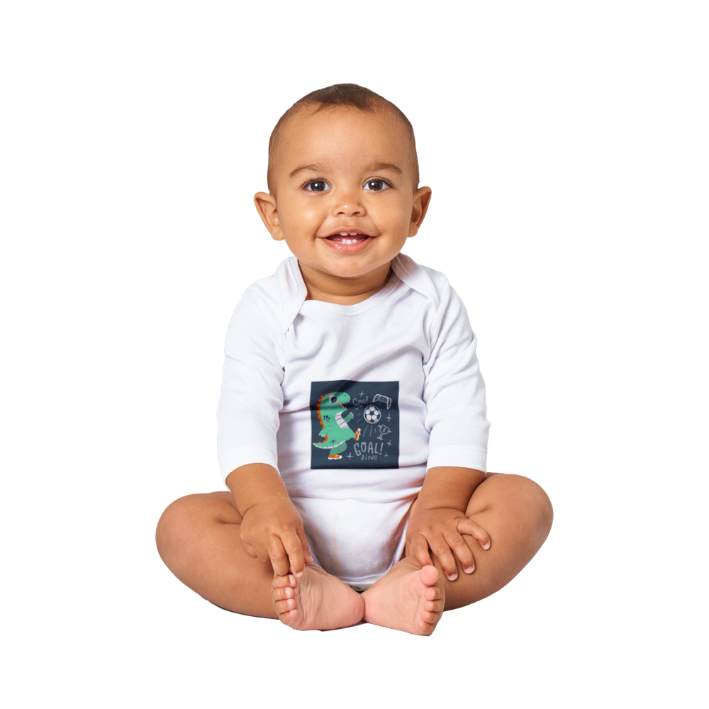 Football dinosaur Baby Long Sleeve Onesies