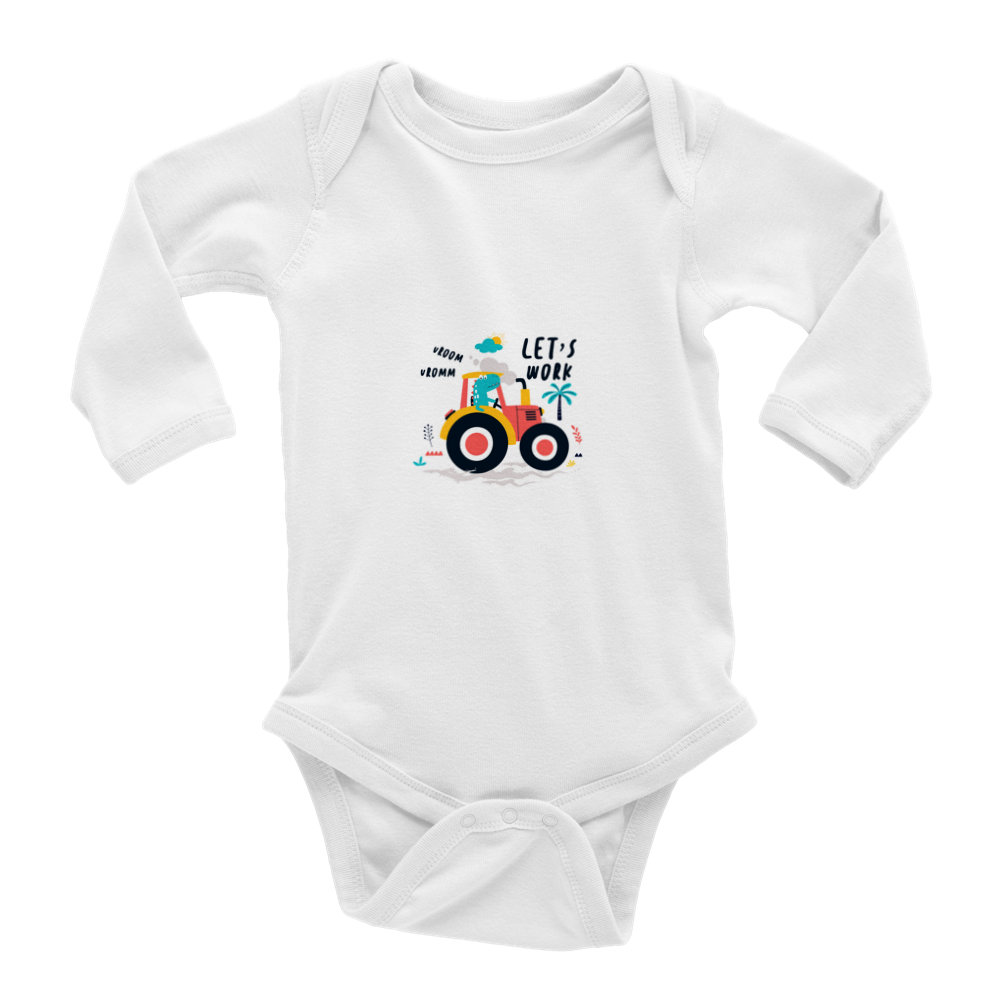 Tractor dinosaur Baby Long Sleeve Onesies