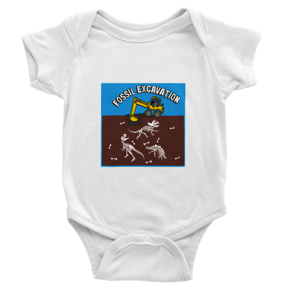 Dinosaur excavator Baby Short Sleeve Onesies