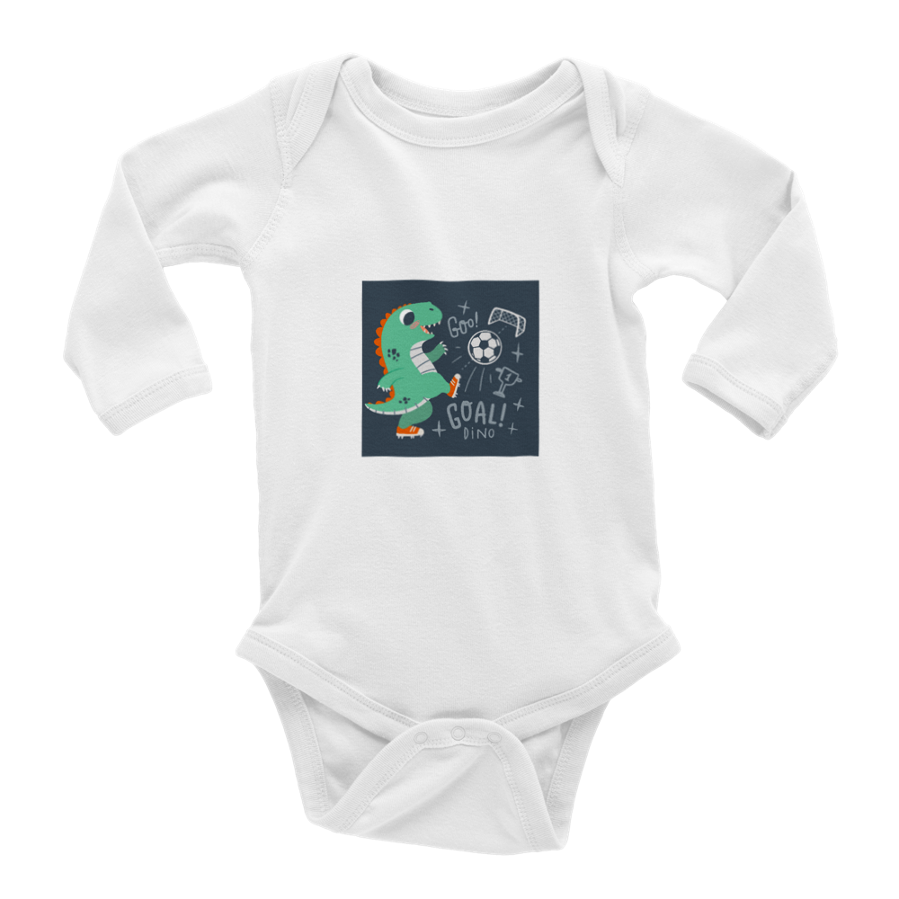 Football dinosaur Baby Long Sleeve Onesies