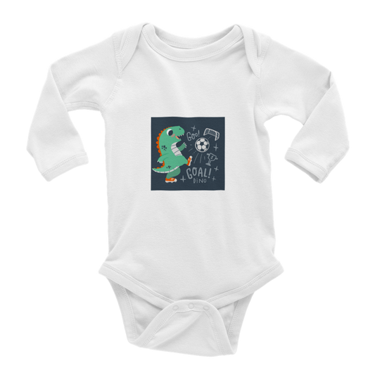 Football dinosaur Baby Long Sleeve Onesies