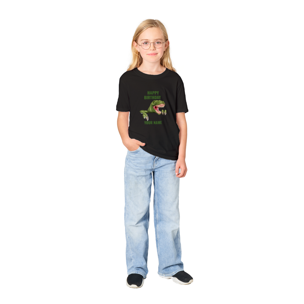 Personalised dinosaur theme Kids birthday T-shirt