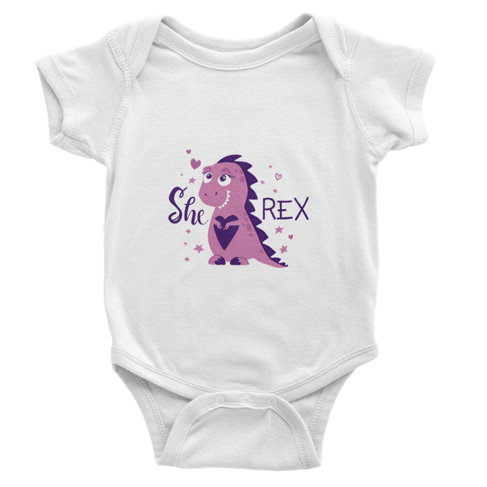 She Rex Baby Short Sleeve Onesies