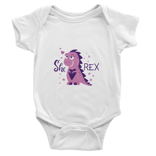 She Rex Baby Short Sleeve Onesies