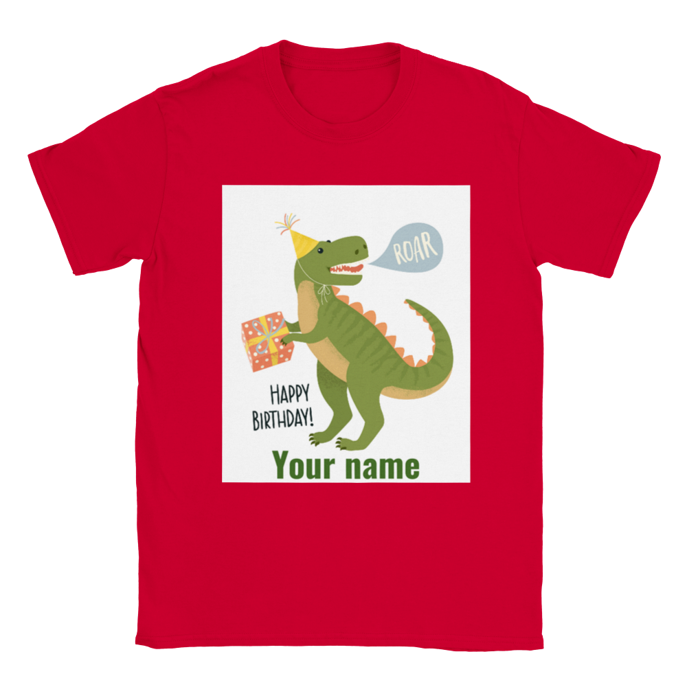 Personalised dinosaur theme Kids birthday T-shirt