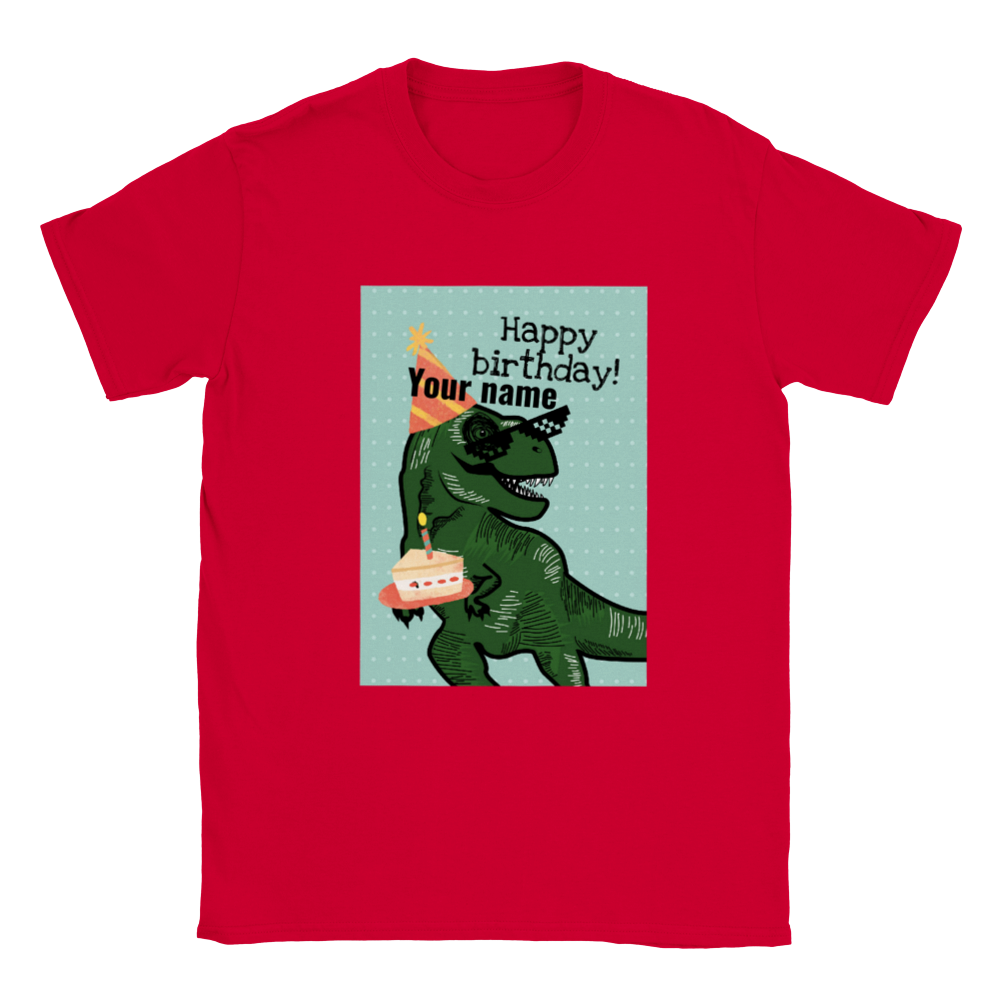 Personalised dinosaur theme kids birthday T-shirt