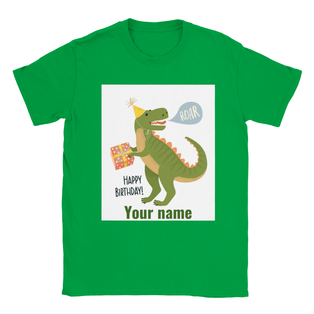 Personalised dinosaur theme Kids birthday T-shirt