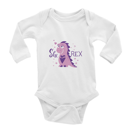 She Rex Baby Long Sleeve Onesies