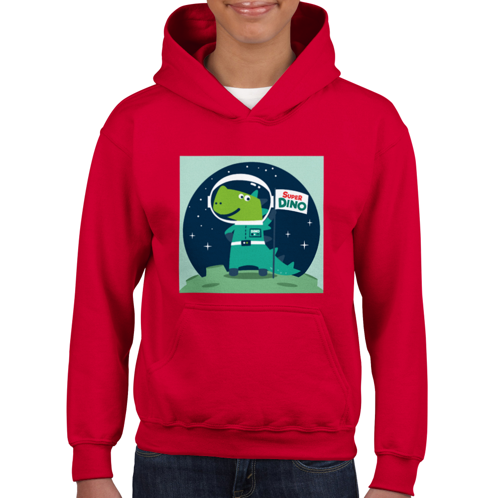 Super Space dinosaur Kids Pullover Hoodie