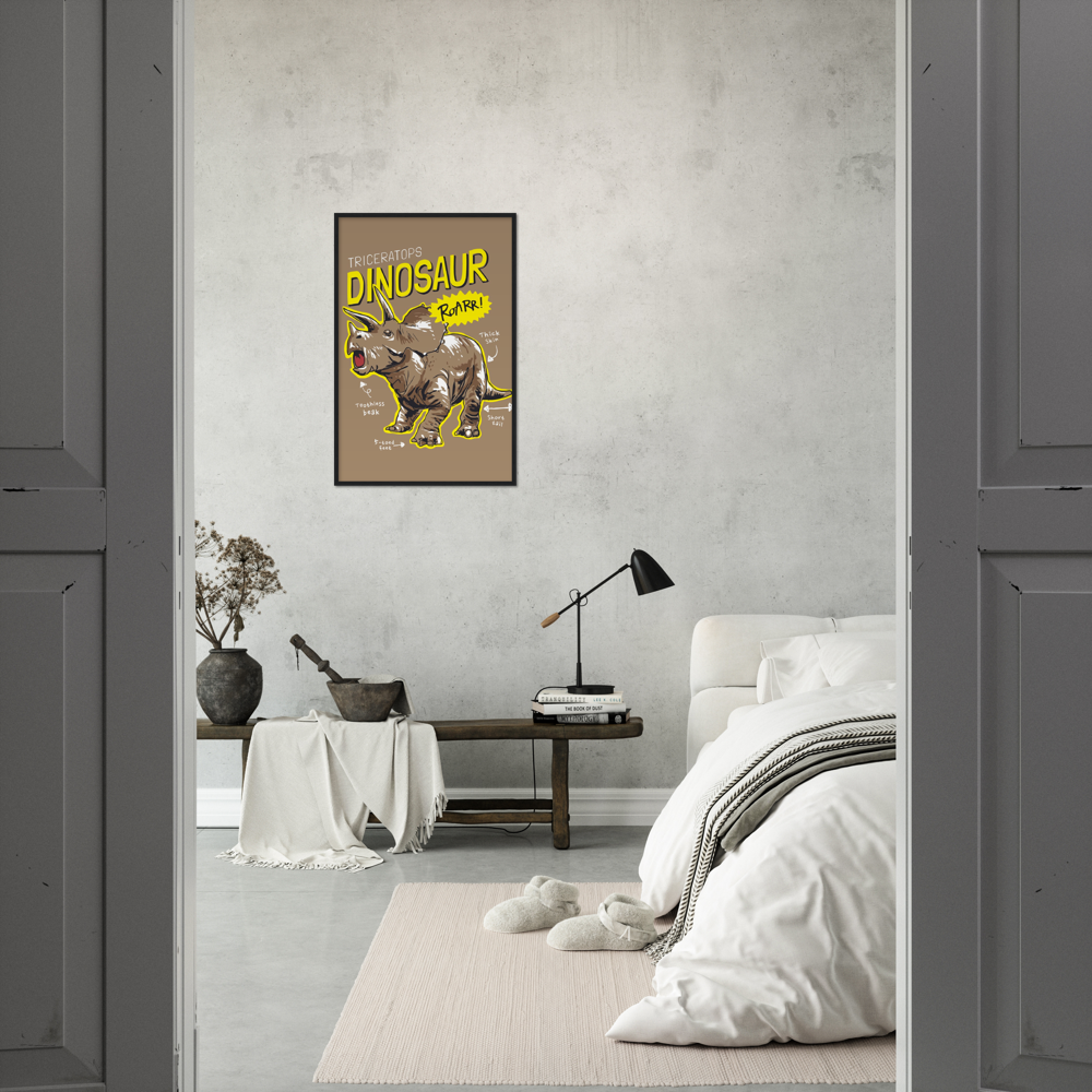 Triceratops Premium Matte Paper Wooden Framed Poster