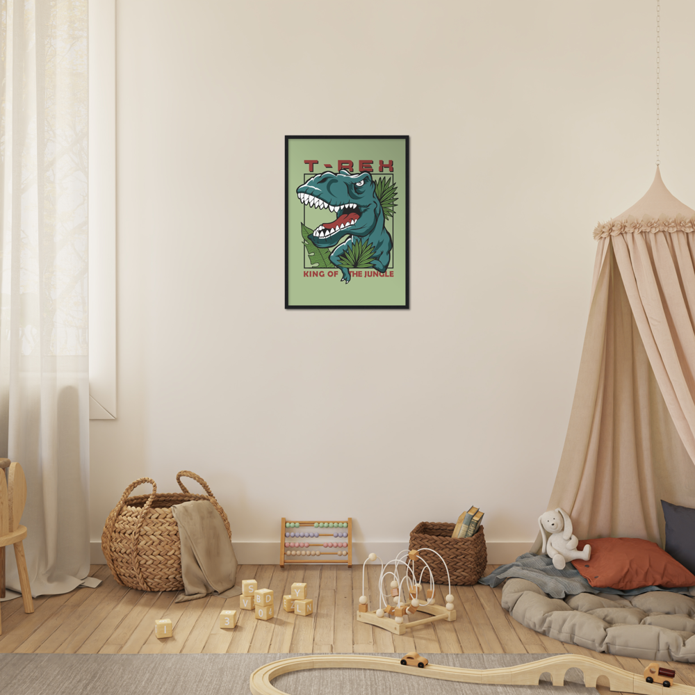 T-Rex Premium Matte Paper Wooden Framed Poster