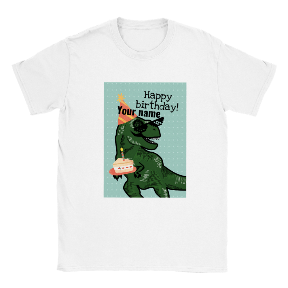 Personalised dinosaur theme kids birthday T-shirt