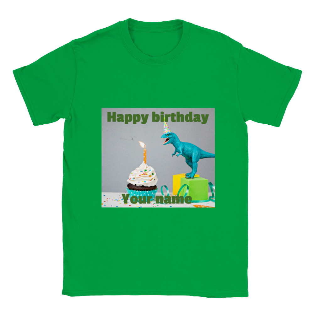 Personalised dinosaur theme kids birthday T-shirt