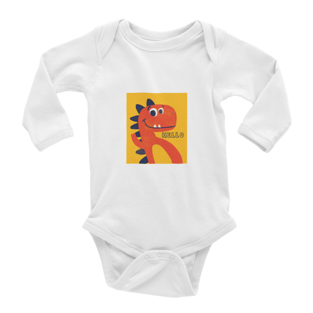 Friendly dinosaur Baby Long Sleeve Onesies