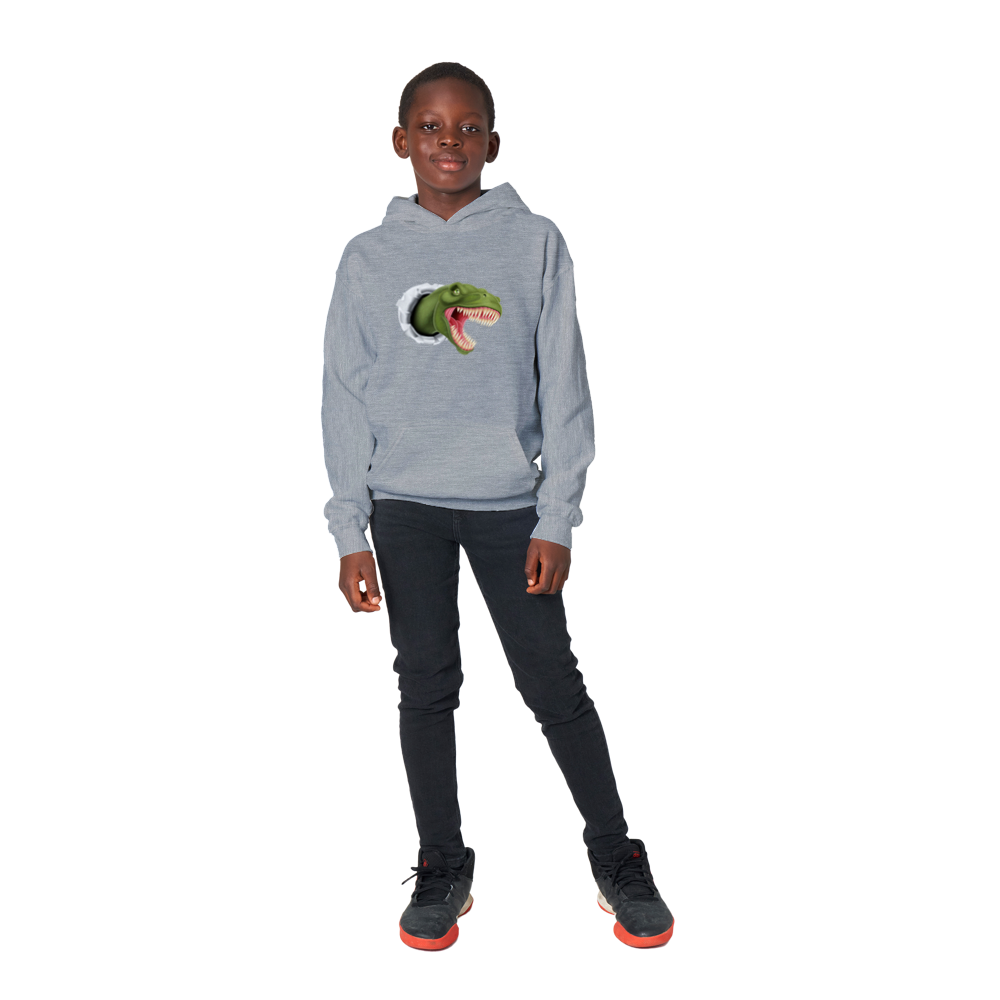 Dinosaur attack Kids Pullover Hoodie