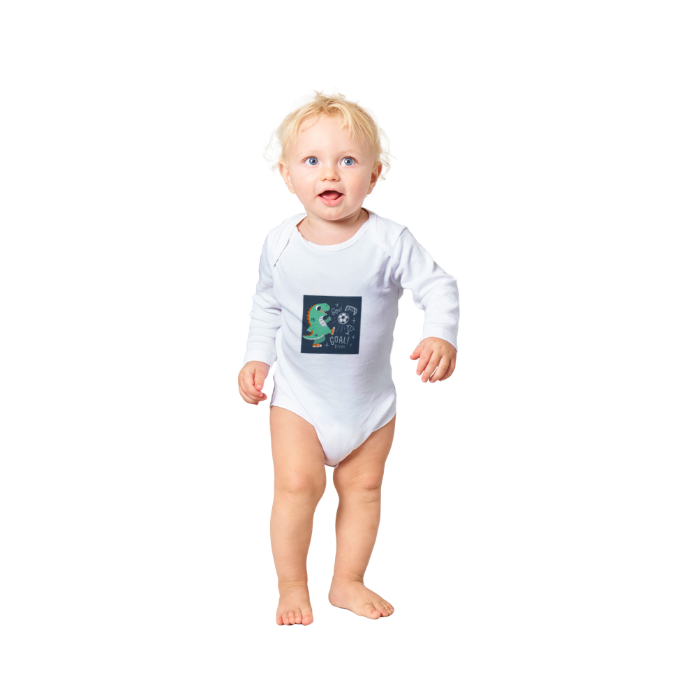 Football dinosaur Baby Long Sleeve Onesies