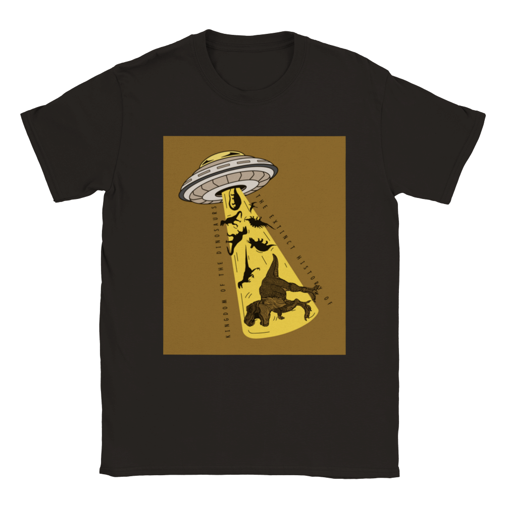 Space ship and the dino. Kids dinosaur T-shirt