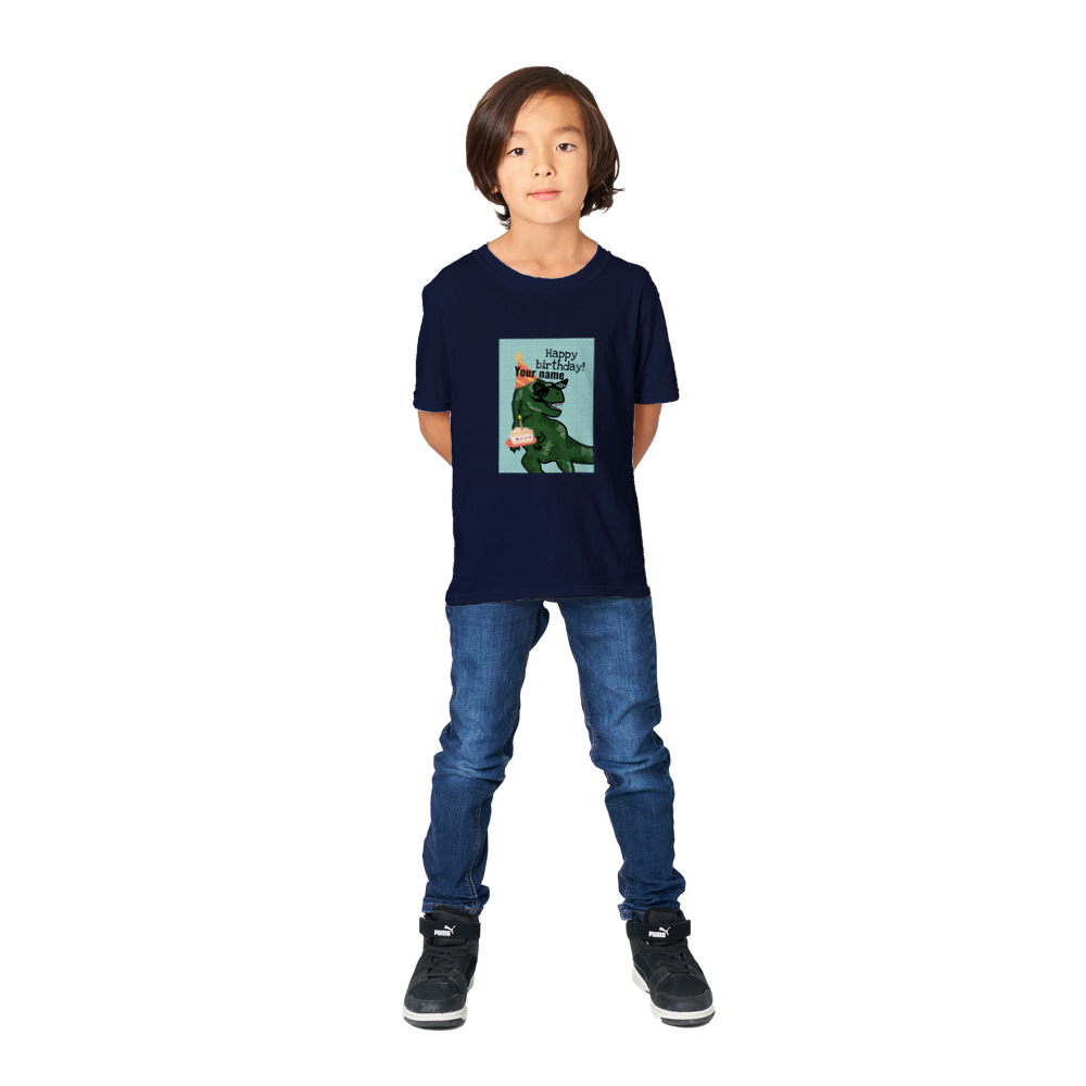 Personalised dinosaur theme kids birthday T-shirt