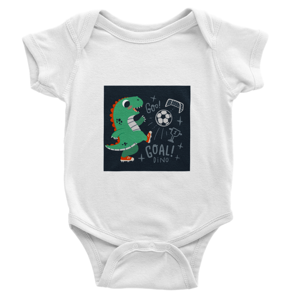 Football dinosaur Baby Short Sleeve Onesies